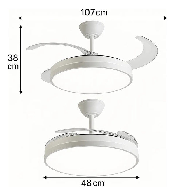 Ventilador de Techo con Lámpara LED Retráctil + Control remoto - AeroLux